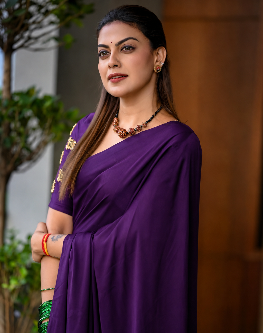 Royal Purplle Silk Lagdipata Saree