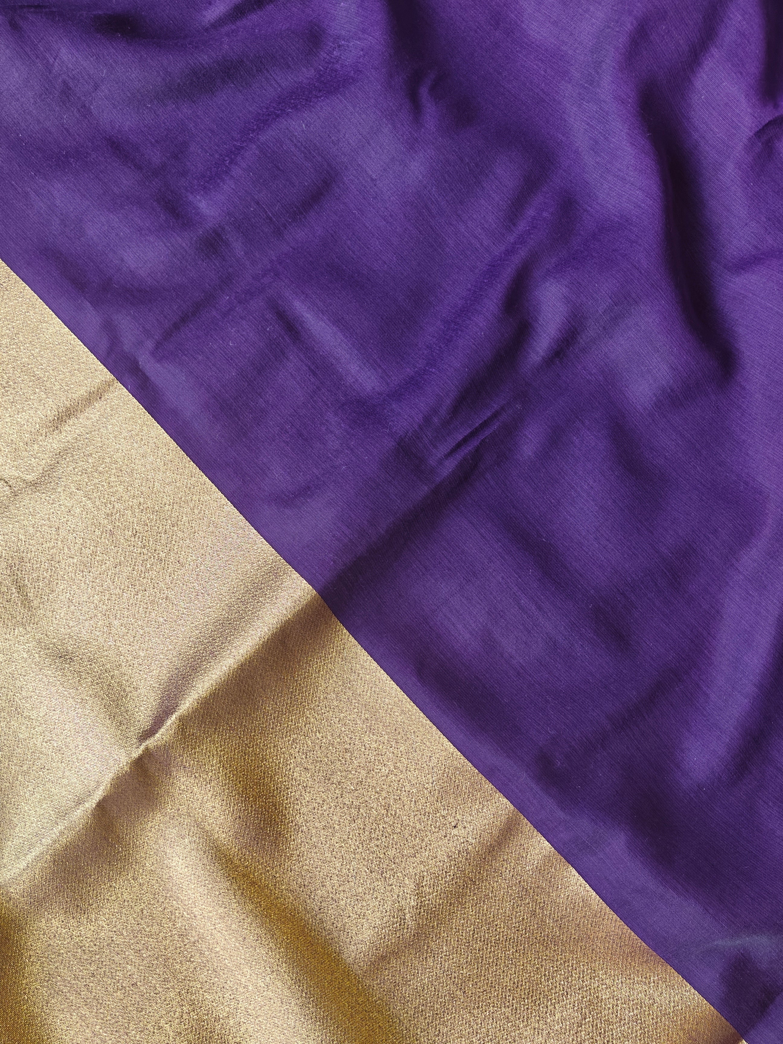 Premium Pure Cotton Saree With Zari Pallu -purple
