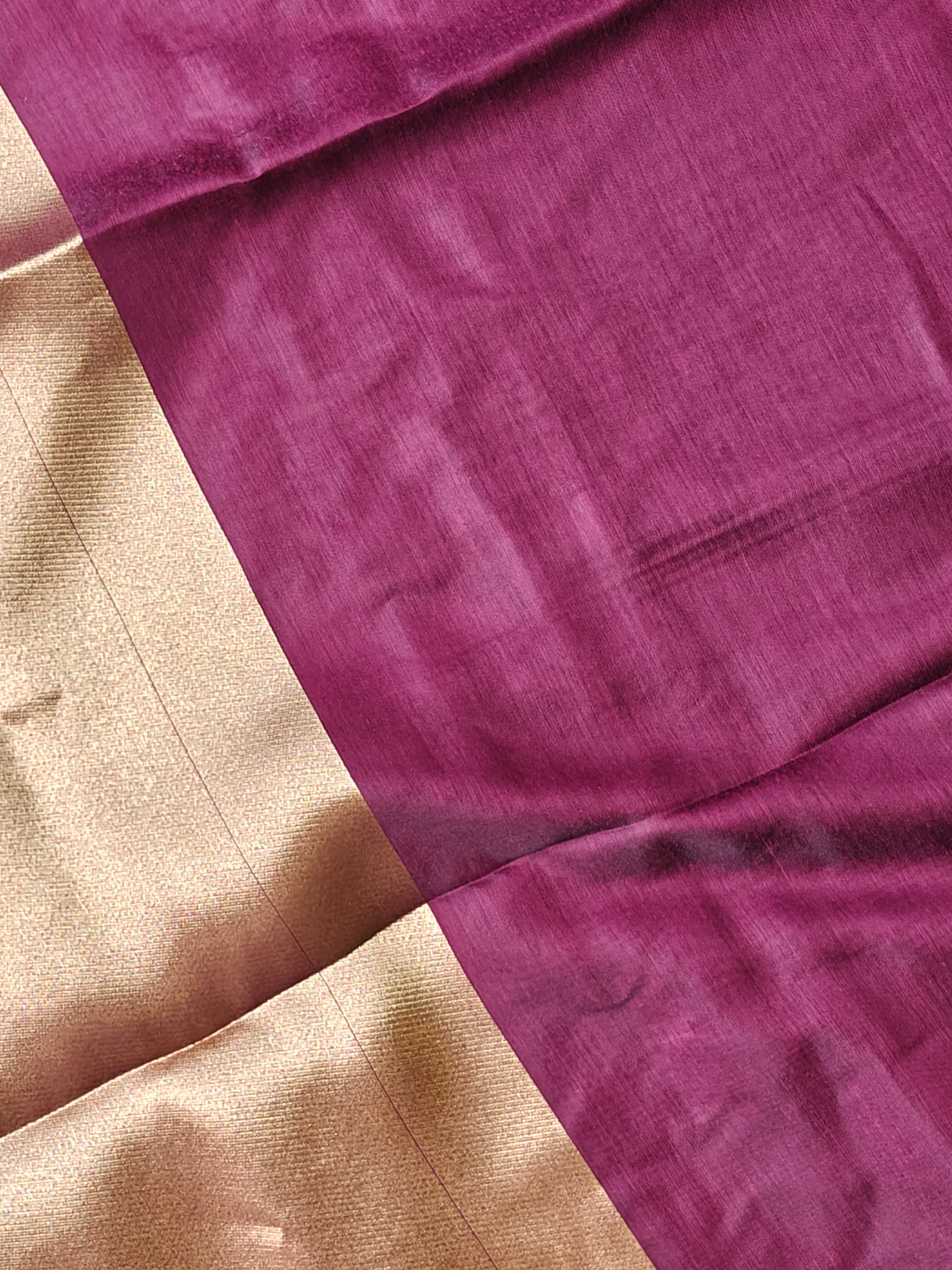 Premium Pure Cotton Saree With Zari Pallu -WINE