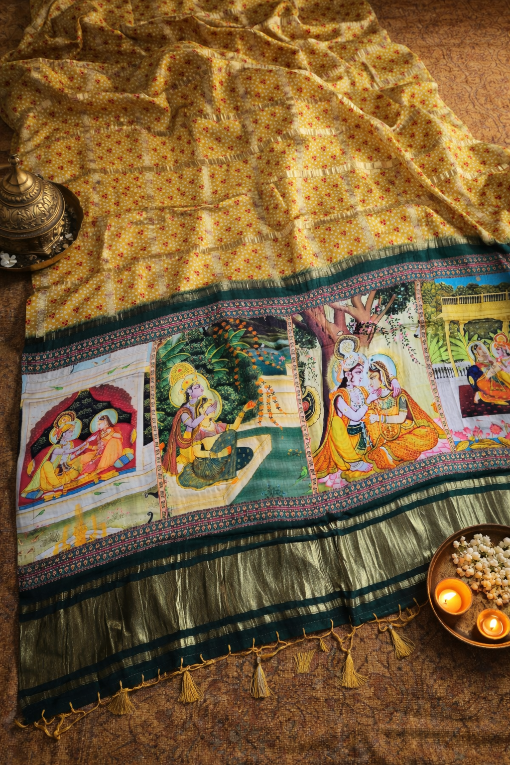 Gharchola Gaji Silk Sarees - YELLOW